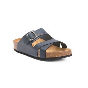 PLAKTON Midnight Made In Spain Leather Boludo Comfort Footbed Sandals